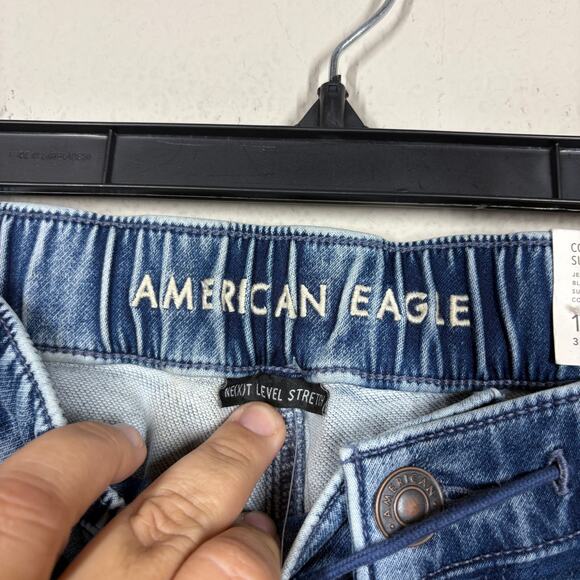 American Eagle 12 Long Cozy Next Level Stretch Jogger Jegging Blue Super Soft - Picture 9 of 12